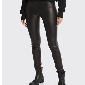The Row Black Stretch Leather Leggings Sz L